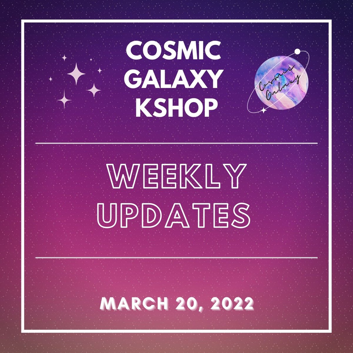 CGKShop's tweet photo. #CG_WeeklyUpdates
✨Weekly Updates✨
- March 20, 2022 -
🌠Check Thread for all updates for this week
💟For ongoing lapags:
check #/CG_Ongoing
💟For weekly proofs:
check #/CG_WeeklyProofs
💌DM for concerns and clarifications https://t.co/2eyUHDRlxW