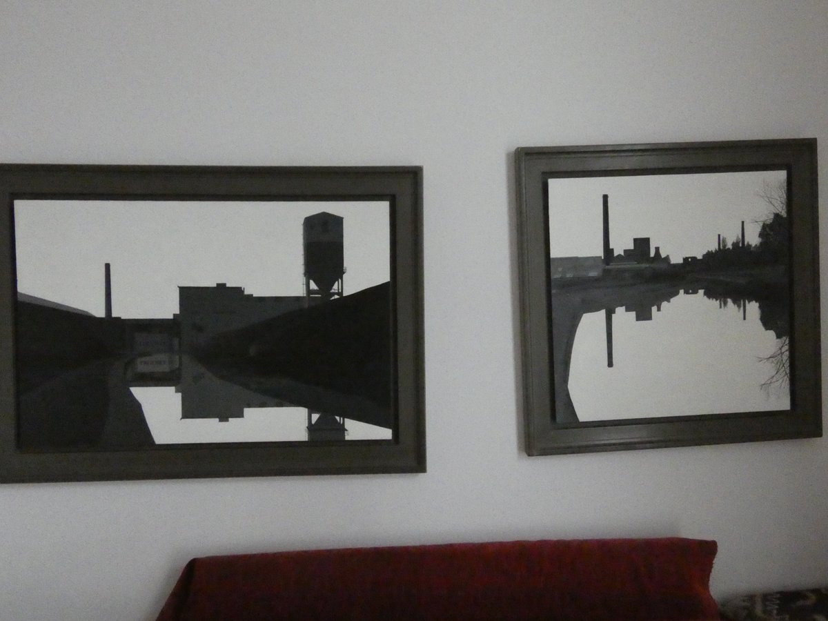 HirshC's tweet photo. @OfficialOMD Andy, my wife and I too are keen Maurice Wade fans and have filled our TV room with three of his pictures.  Bought from the Thackeray Gallery in Kensington in the 1970s.   Here are pics of them.  best wishes    Hirsh https://t.co/yczMMv6eEG