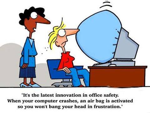 redlionsec's tweet photo. "It's the latest innovation in office safety. When your computer crashes, an air bag is activated so you won't bang your head in frustration."
#punny #ITfunny #funny #ITmeme #CyberMeme #Computer #Dadabase #dadjokes #computercrash #refresh #IT #CyberSec #InfoSec https://t.co/YwRSGMCFOR