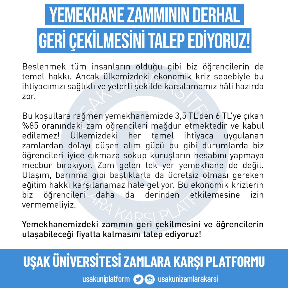 usakuniplatform's tweet photo. #ucuzyemekistiyorum #uşaküniversitesi #müşterideğilöğrenciyiz https://t.co/e53C8Ls3Do