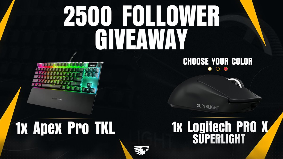 ❗️2500 Follower Giveaway❗️

Gear:
Apex Pro TKL ⌨️
Logitech Pro X Superlight 🖱️
Free shipping ✅

Season Start:
5x Season Battle Pass 👑

To Enter:
1⃣Follow @paradisegermany🦁
2⃣Like &amp; RT
3⃣Tag 1 Friend

Good Luck🍀
[Ends 03.04.22]
#giveaway