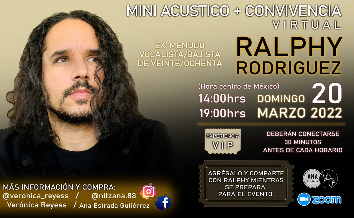 RalphyRodriguez's tweet photo. Llegó el día! Es hoy! Nos vemos allí! Si no sabías todavía pueden contactar a Vero Reyess al +52 55 6541 1858 para comprar su boleto. Abrazos! https://t.co/EmeLGVfMYL