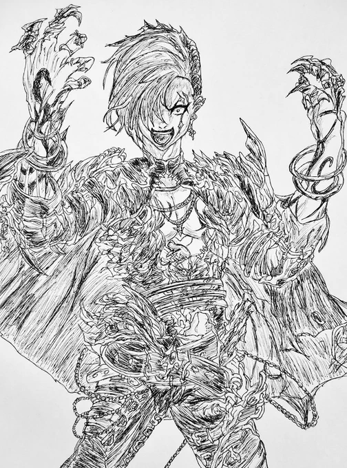 ガァァァァァァァアアアアアアア!!#ボールペン画#模写#クリプトラクト#クリプトお絵描き#ヴォイド 