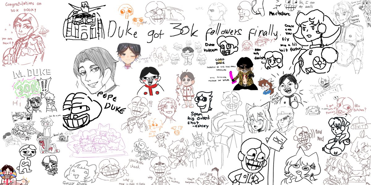 duk3d0k3's tweet photo. Remember that Tweet? Well I did it. 
Originally to celebrate 30K followers but I passed that point so I made this as an appreciation for Vtubers community that make me feel truly welcomed.
If you see yourself, lemme know! Thanks for everyone who participated also! 
#ENVtuber https://t.co/IQD6Cyyoku