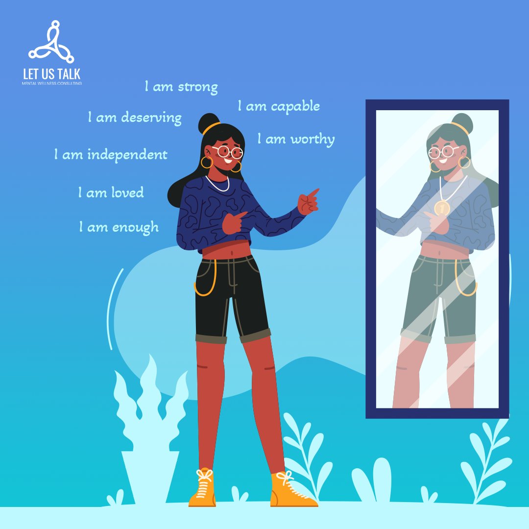 LetUsTalks's tweet photo. Negative thoughts about oneself can lead to extremely low self-esteem and spiral into a sense of ‘not being good enough’. Remember to remind yourself that you are a lot of things, and give yourself that much needed boost of confidence. #LetsTalkAboutIt 

#SelfEsteem #KanchanRai https://t.co/aCP8jMPKuk