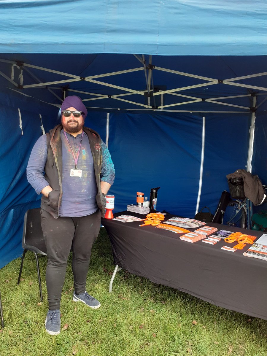 nsvictimcare's tweet photo. Engagement Officer Anoop before and after some colourful powder @ the Ipswich Holi Event in Alexandra Park with Case Manager Nina!
#Ipswich #NSVC #Holi2022 https://t.co/2ZfPmptEBm