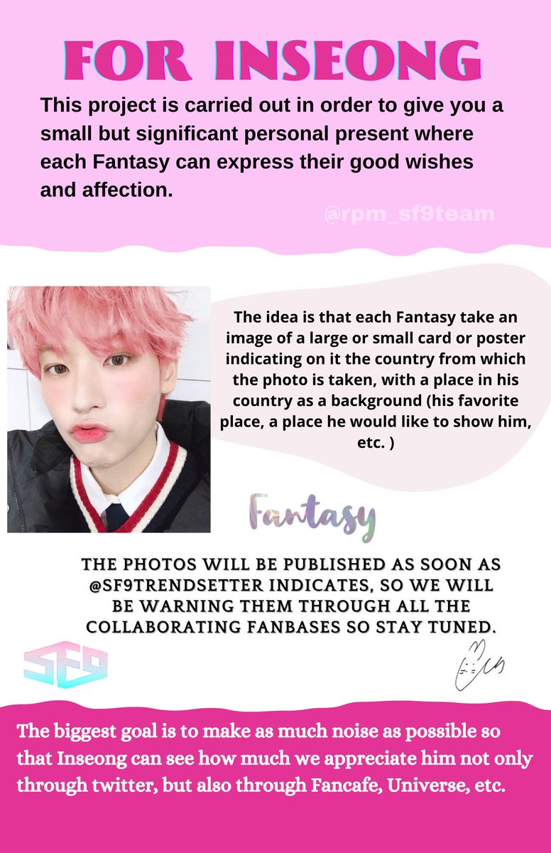 rpm_sf9team's tweet photo. ✨FOR #INSEONG✨

⏰ A partir de las 11pmKST 

Si aún no has tomado tu foto aún tienes tiempo, recuerda subirla utilizando los ht de @SF9TrendSetter ⬇️ 

Que el nombre de Inseong retumbé por todo twitter !!!🌰❤️

#인성 #SF9 #에스에프나인 https://t.co/QASWWzrfzL