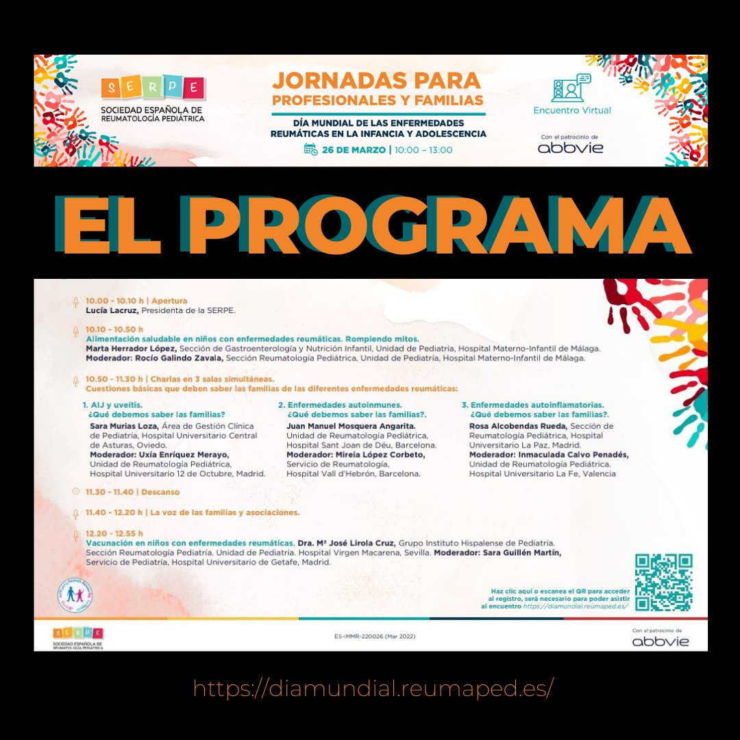 CEADE_'s tweet photo. ¿Tú hijo tiene una enfermedad reumática?
¿Qué debemos saber las familias?

@SERPE_ReuPed organiza una jornada para visibilizar las enfermedades reumáticas en la infancia y adolescentes.

#ceade #masqueundolordeespalda #serpe https://t.co/20obKQG2Hd
