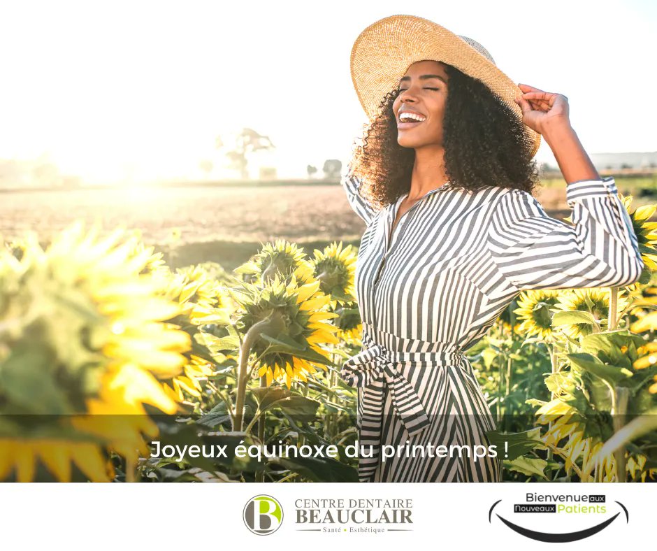 DreBeauclair's tweet photo. Le printemps arrive à grands pas ! 

L'équipe du Centre Dentaire Beauclair vous souhaite un bon équinoxe du printemps 🌱 🐇 ☀️

Avec les fleurs qui s'épanouissent et le soleil qui réchauffe, profitez bien des douceurs de la nouvelle saison.

📞(819) 378-8888⠀ https://t.co/HJV9P9B0kP