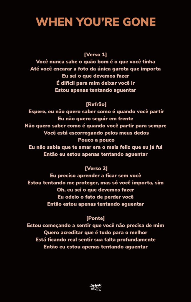 X 上的 Shawn Mendes Brasil：「Confira a letra e tradução completa