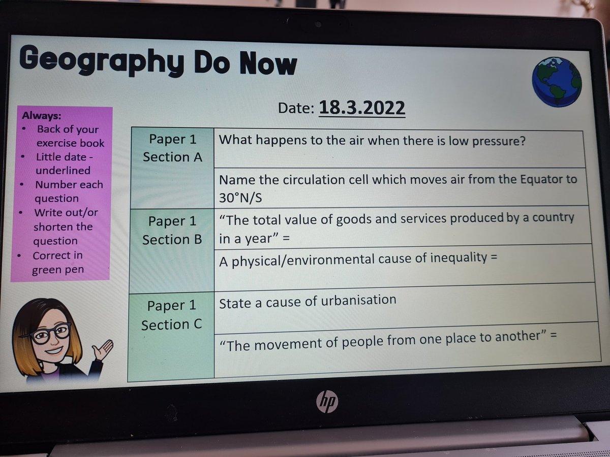 HelenPipe_1's tweet image. Core knowledge recall for the 3 topics studied so far #DoNow #retrievalpractice #geography #geographyteacher