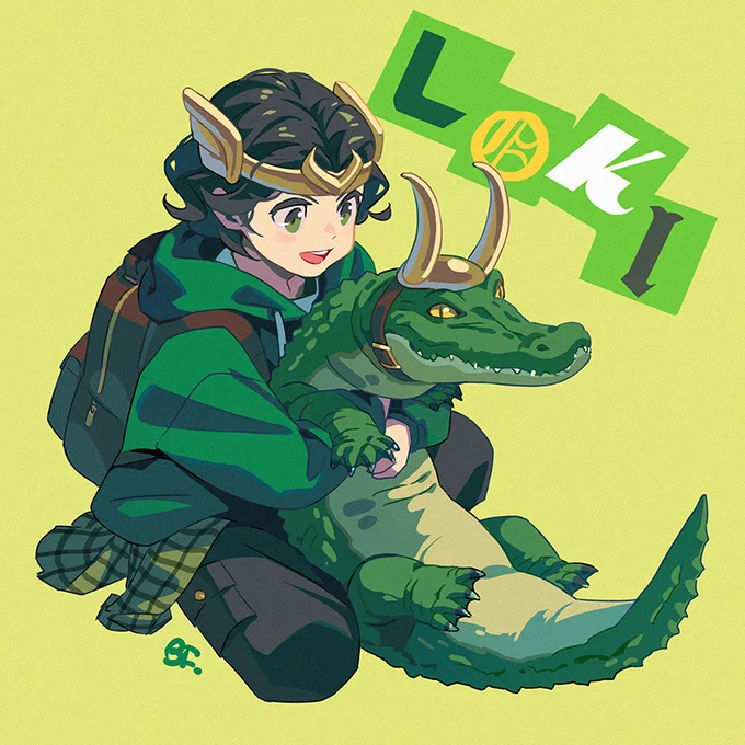 키드 로키와 악어 로키가 귀여워서 그려봄🐊💚 