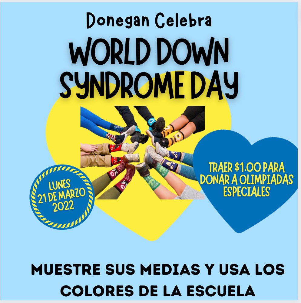 Tomorrow we celebrate! 🧦💙💛<a href="/DoneganBASD/">Donegan Elementary</a> #WorldDownSyndromeDay #inclusion