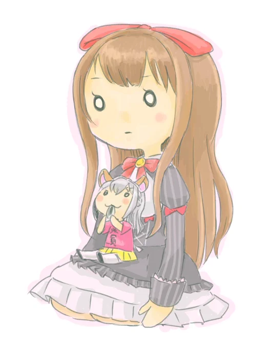これは配信外感情が虚無になったちえりちゃんと
最近とどいたジャンガリアンハムスター

#ちぇり絵 
#みみみゅーじあむ 