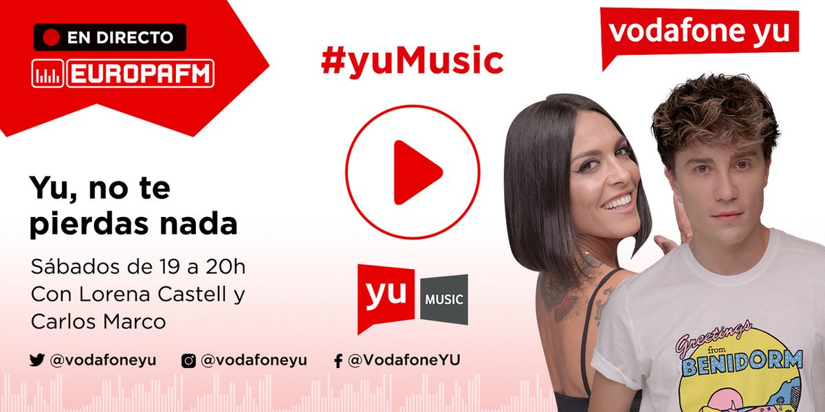 europa_fm's tweet photo. 🔴 DIRECTO ¡Empieza yu Music con @lunaypr1! 💥
🎤@lorenacastell y @bnet98 nos traen lo mejor de la música urbana ¡ENCHÚFATE Y DISFRUTA! ¡EMPEZAMOS! #yuenEuropaFM #yuMusic
👉Escúchanos aquí: https://t.co/qZJ9ek1Xag https://t.co/HiUY8RGmtu