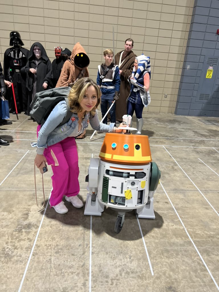 HRChopper's tweet photo. You never know who Chopper will run into! The amazing Tara Strong was kind enough to give our metal menace some attention today at GalaxyCon Richmond! Come see us! @tarastrong  #hrchopper #galaxyconrichmond #tarastrong #harleyquinn https://t.co/vVgCgVw72u