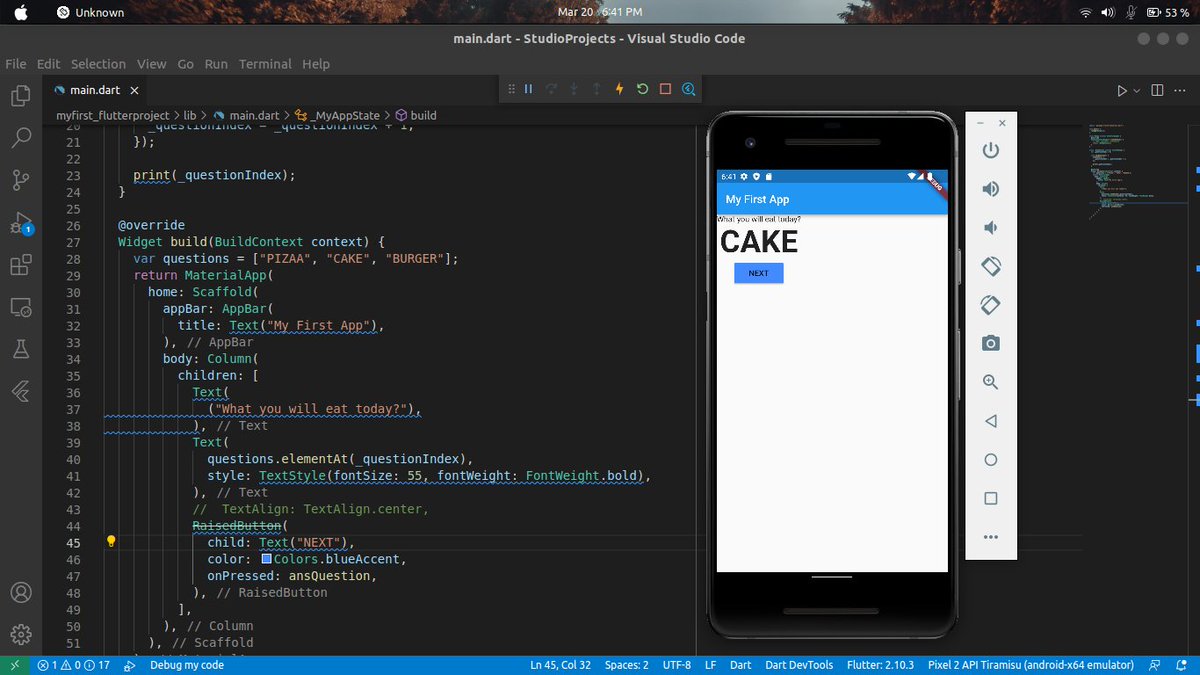 AbdulSubhanMian's tweet photo. Day 4/15 π
Working:
1:Buttons
2: Text Styling
3: Widgets
@iahmadtariq
@abduljamilza
#15DaysFlutterChallenge
#GDSC #GDG #flutter
@FlutterDev @GDSC_NUCES https://t.co/FvBbC3TkjD