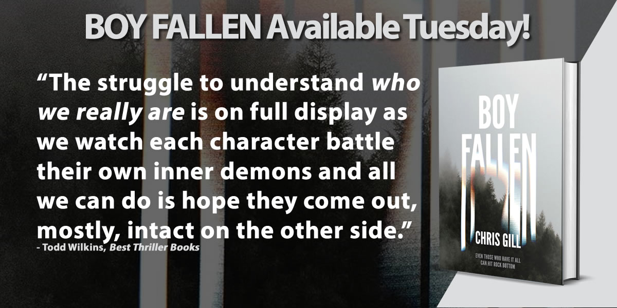 BestThrillBooks's tweet photo. BOY FALLEN by @chrisgillbooks (pub. by @prntdpublishing) is available Tuesday.

Hopefully, you will follow him and consider buying the book.

Read the team's review: https://t.co/skyn3Zz7L4. https://t.co/v38C0RQ7QR