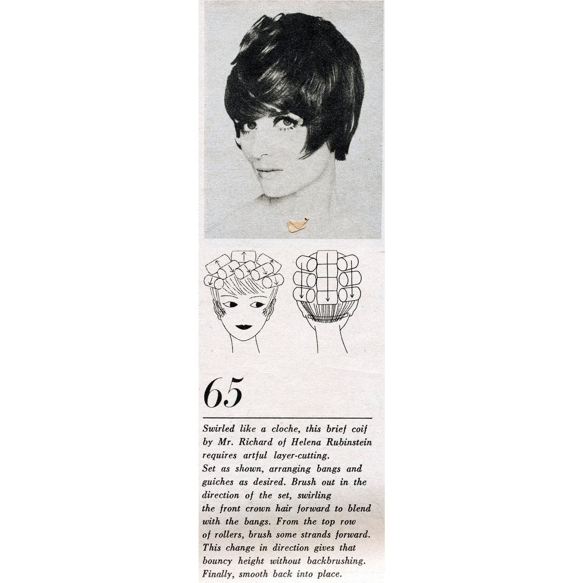 incurlers's tweet photo. "Swirled like a cloche" I had to look up cloche - it refers to a number of bell shaped objects, in this case a close fitting woman's hat. #hairdo #hairstyle #hairdressing #hairstyling #rollers #hairrollers #curlers #rollerset #wetset #1960svintage https://t.co/HZDnap74NE