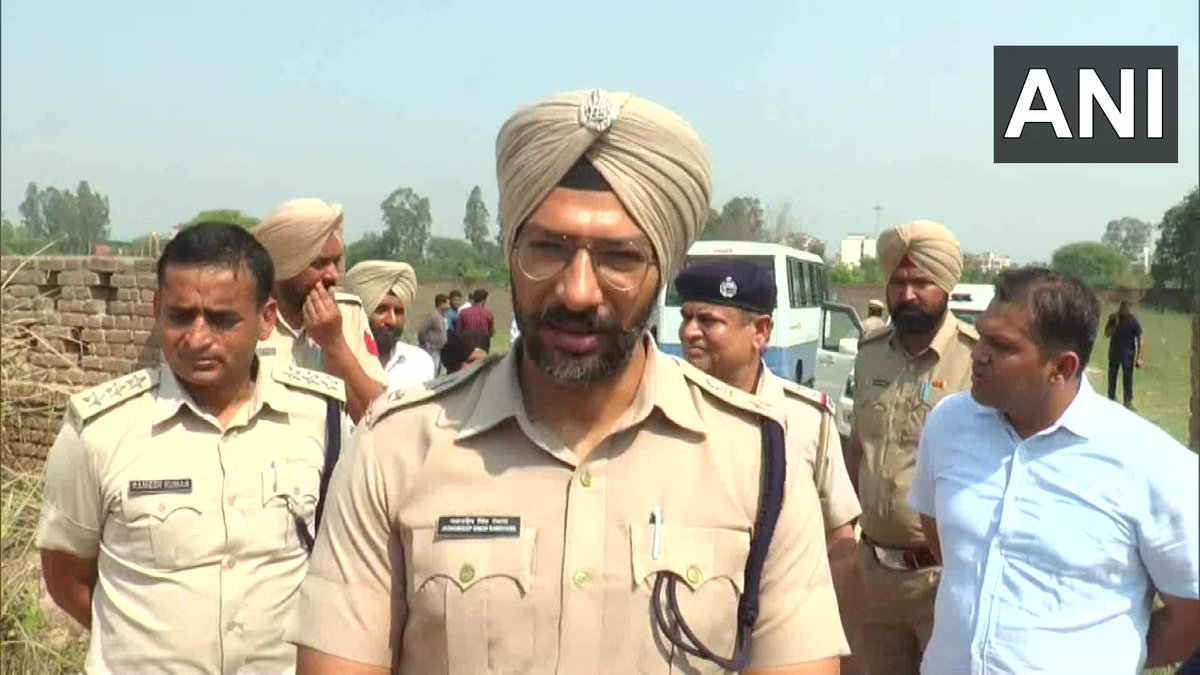 ANI's tweet photo. Haryana | Three live hand grenades &amp; one IED were recovered outside a private university on the Ambala-Chandigarh highway, which has been disposed of. The matter is being investigated. NIA and other central agencies have also been informed: Jashdeep Randhawa, SP, Ambala, Haryana https://t.co/AtYNiqHePX