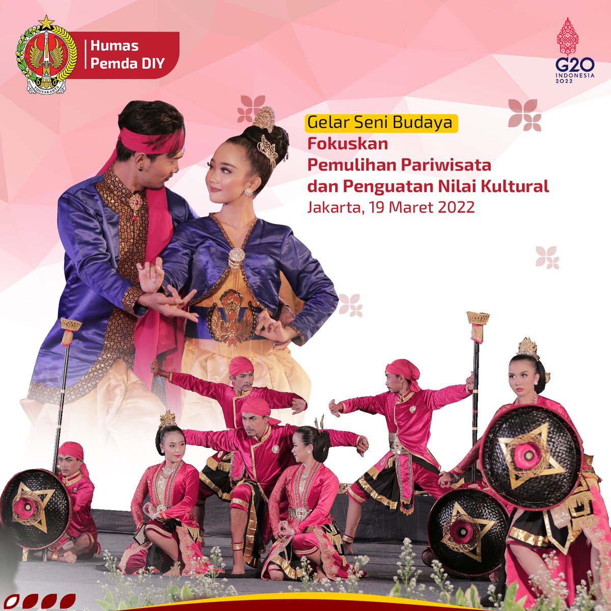 humas_jogja's tweet photo. Gelar Seni Budaya Yogyakarya (GSBY) ke-20 yang digelar Sabtu (19/03) di Gedung Sekar Wijaya Kusuma, Kompleks TMII, Cipayung, Jakarta Timur. #JogjaIstimewa #KGPAAPakuAlamX #WakilGubernurDIY #ngayogyakarta #gsby #TMII https://t.co/CFeLRYiLxe