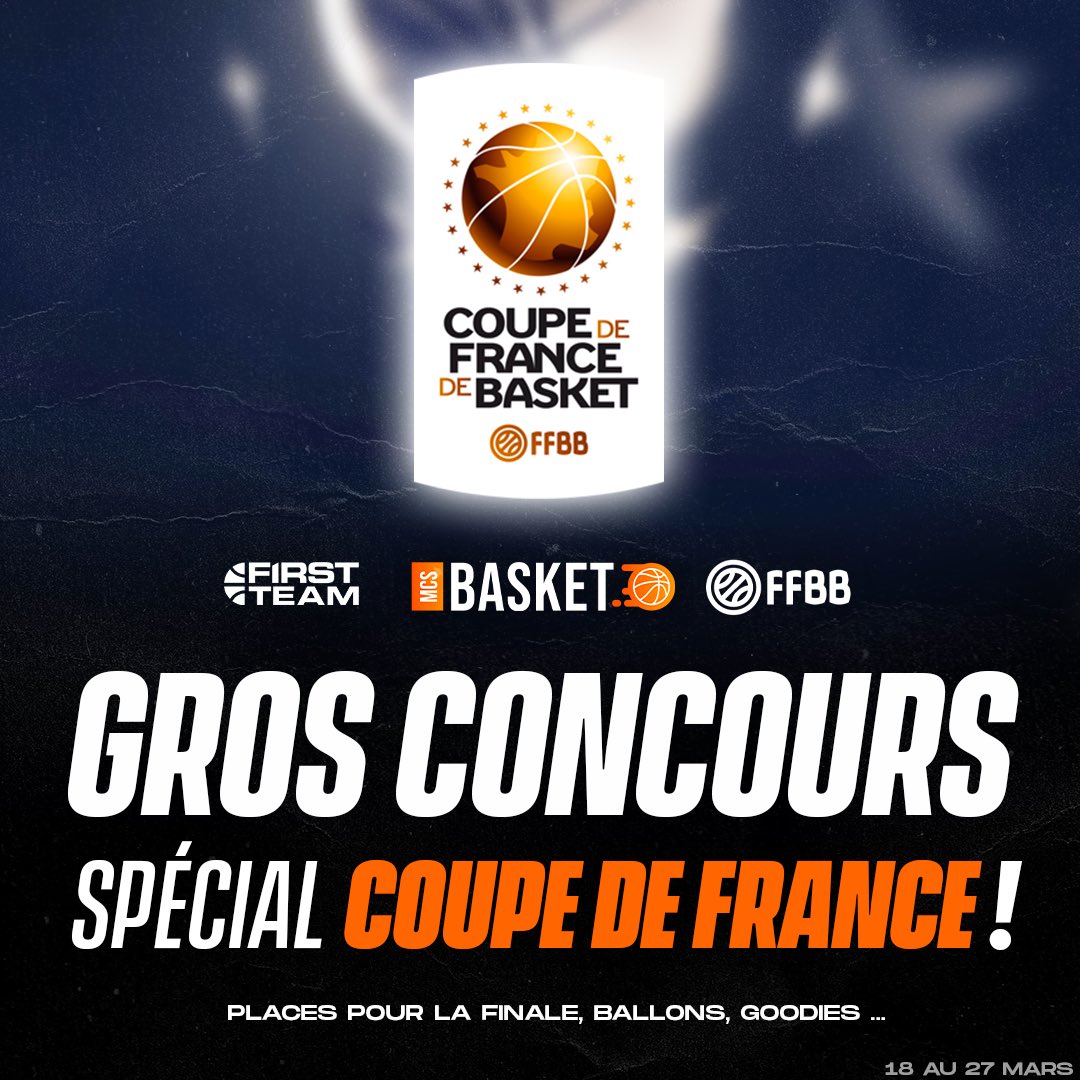 mcsbaskettv's tweet photo. 🚨 On vous fait gagner plein de lots avec la @ffbasketball ! 🚨

Des abonnements MCS Basket, des ballons Molten, des places pour la Finale de la Coupe De France, des goodies … 🎁

Pour participer :
➡️ RT ce tweet
➡️ Follow @mcsbaskettv, @FirstTeam101 et @ffbasketball https://t.co/RLnZytkdae
