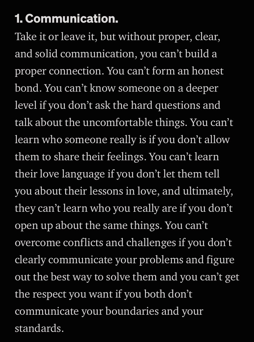 the 5 most important pillars of any relationship

1. communication