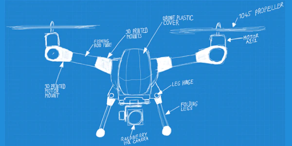 E14Community's tweet photo. For #AttackofTheDrones competition, @milosrasic designed a quadcopter platform equipped with a @Raspberry_Pi HQ camera and an @arduino MKR WAN1300 for the flight controller: https://t.co/56UDHsHQzG #ArduinoWeek2022 #Throwback https://t.co/yFIuvuO2Lp