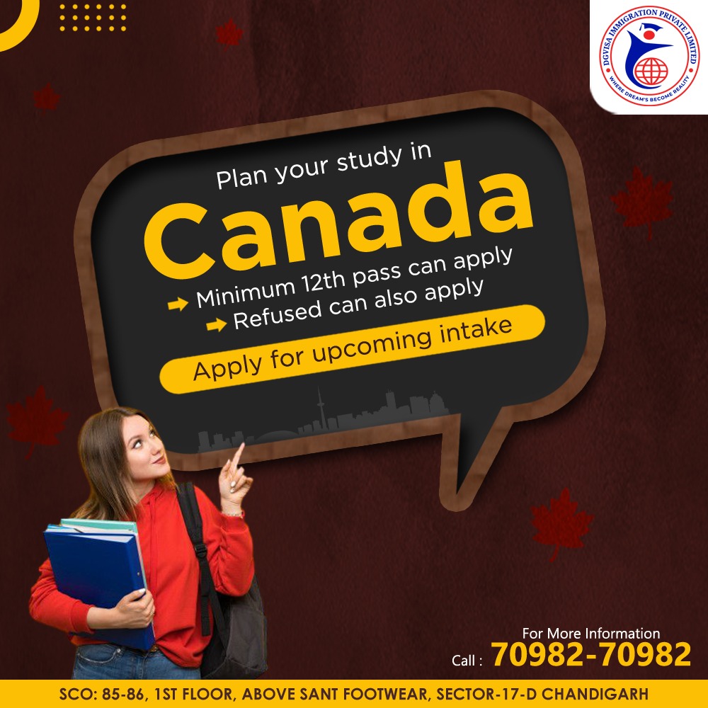 DgVisa's tweet photo. PLAN YOUR STUDY IN CANADA!

☑️Minimum 12th pass can apply
☑️Refused can also apply

Apply for upcoming intake!
.
.
For more information, call us at: 7098270982
.
.
.
#dgvisaimmigration #dgvisa #immigration #consultants #immigrationconsultants #basedinchandigarh #studyvisaexpert https://t.co/7pDi8jIQT2