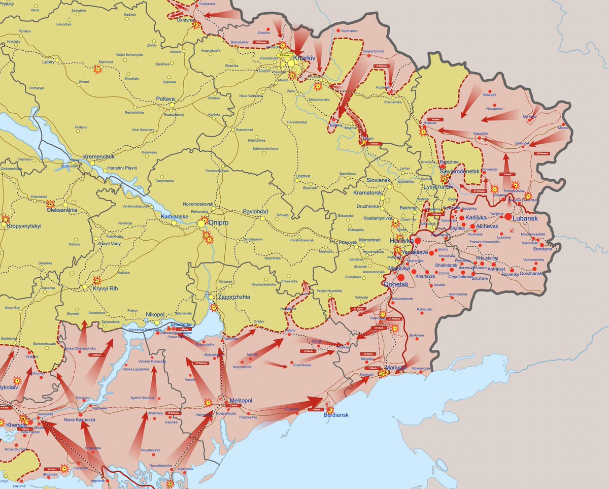 Карта донбасса с областями и городами на русском