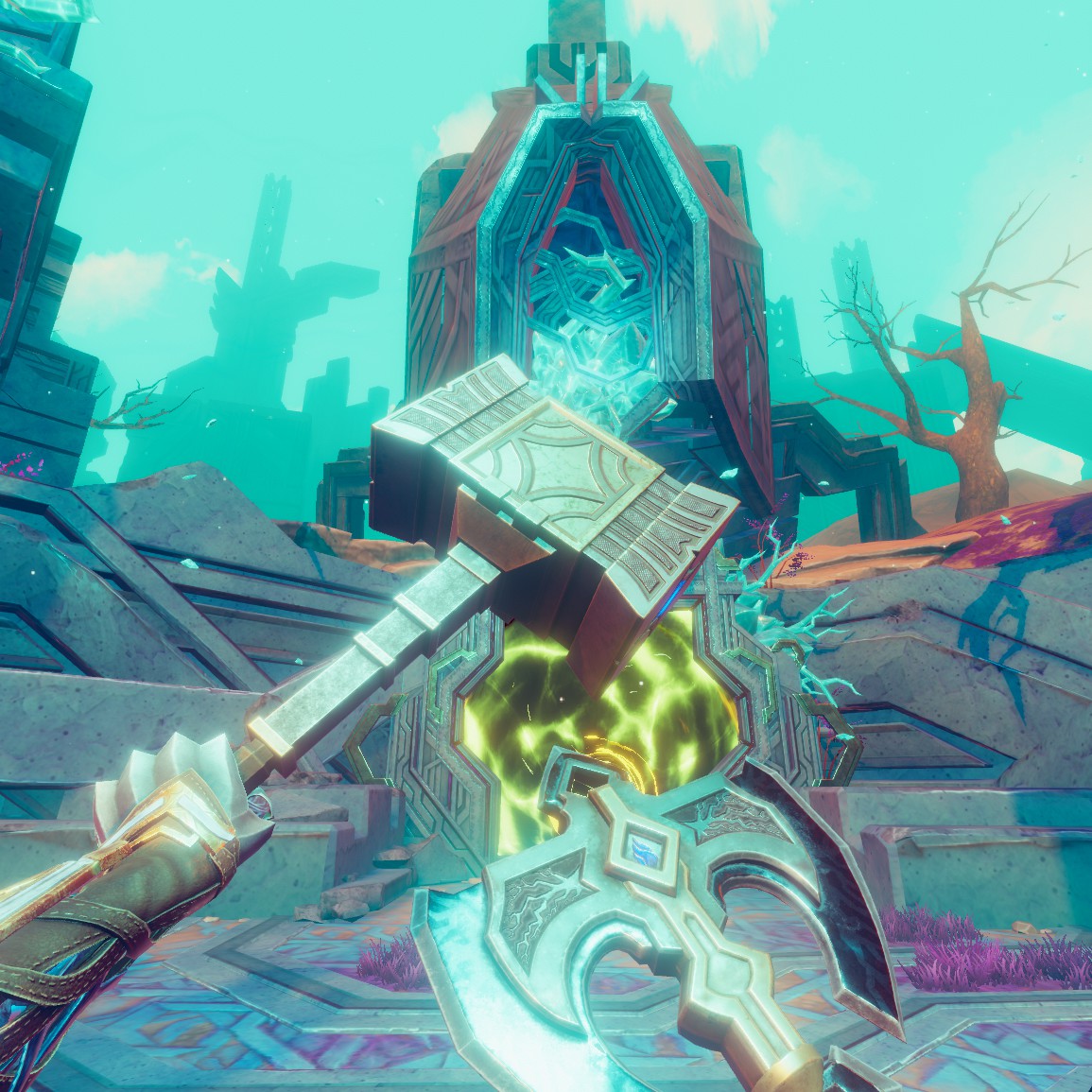 heyskandi's tweet photo. New two handed weapons @UntilYouFallVR 😍 Go big or go home! :D https://t.co/qvR3VACjCM