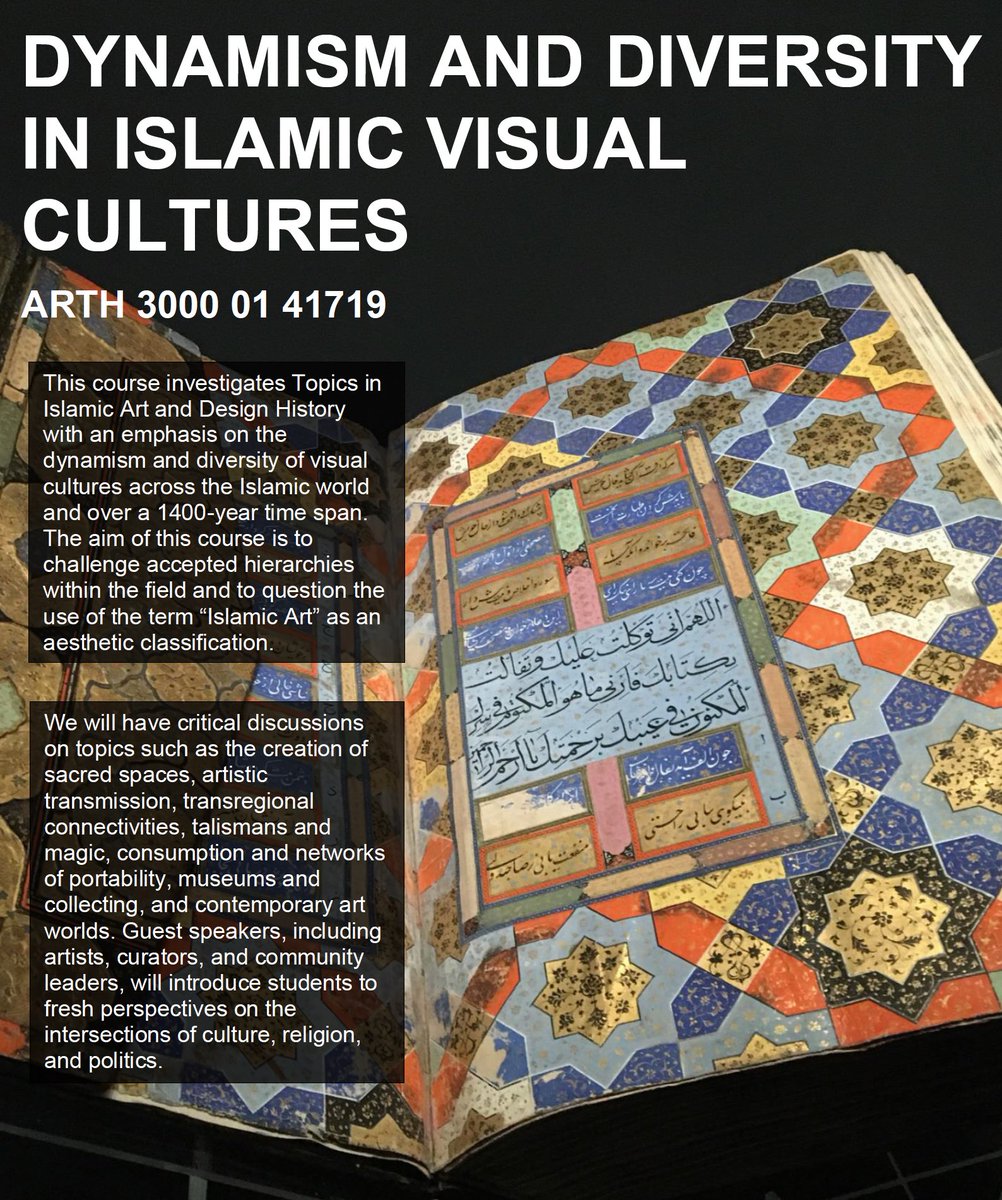Soliciting suggestions for readings for my new summer course, “Dynamism and Diversity in Islamic Visual Cultures.” Bonus points if the text can be related to objects/collections in the Boston area! #AcademicTwitter #teachertwitter #islamicart #HistoryofArt #VisualIntelligence
