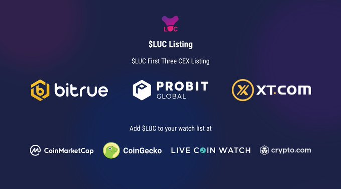 RipBullWinkle's tweet photo. 🔥$LUC will be listed on @ProBit_Exchange & @XTexchange in the next few days.
$LUC is already listed on @BitrueOfficial 🚀.
🧐Please add $LUC to your WatchList on @CoinMarketCap, @coingecko, @cryptocom & @LiveCoinWatch
#Lucretius #LUCListing @XRPL https://t.co/w6VoDkmRDI
