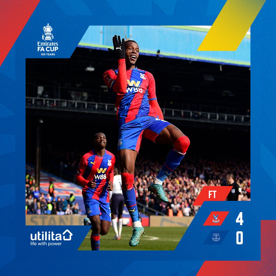 WE'RE THE FAMOUS CRYSTAL PALACE AND WE'RE GOING TO WEMBLEY! 🦅 4-0 🔵 #CPFC | #EmiratesFACup