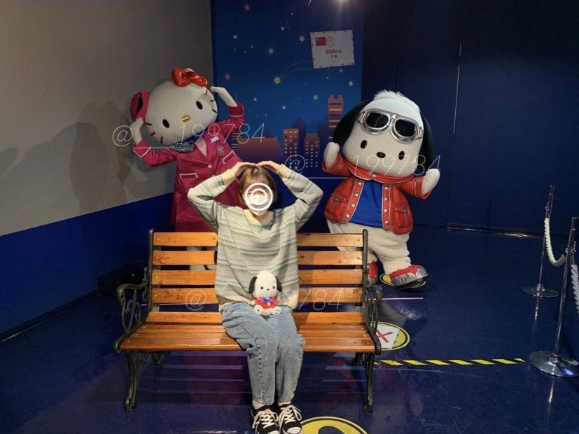 ___199784's tweet photo. ハローキティハッピーフライトにてキティちゃんとポチャッコの撮影会に参加してきたよ💗緊張してポチャッコに上手く気持ち伝えられなかったけどキティちゃんがフォローしてくれて😭ポーズ真似してくれて本当に可愛すぎた😭💗ポチャッコまた遊びに来てね！スタッフの方々もありがとうございました💗 https://t.co/dHmMpnScDL