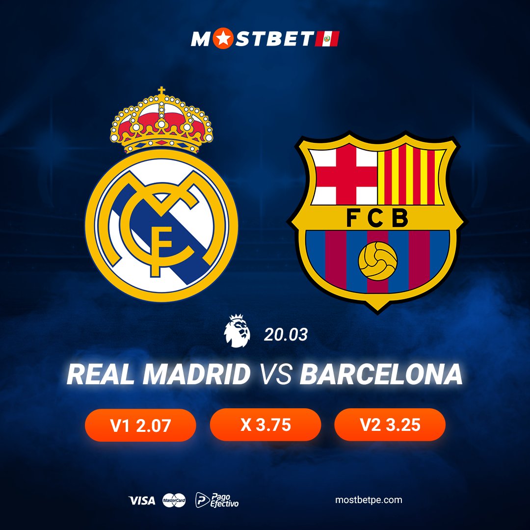 HOY tenemos clásico! Apoya a tu equipo Español preferido y haz tus apuestas con mostbet!⚽

⚽ #RealMadrid vs #Barcelona
📆- 20/03

Aprovecha el bonus de bienvenida (TOTTIPE) al registrarse en el siguiente link: mostbetperu5.site !
🔥🔥🔥🔥🤑🤑🤑🤑