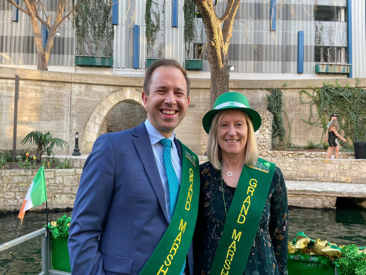 IrelandCGAustin's tweet photo. We had so much fun at the San Antonio #StPatricksDay River Parade yesterday afternoon. Thanks to everyone who came out and lined the traditional downtown route and also along the new route. #SATX https://t.co/vMxAA6yrhl
