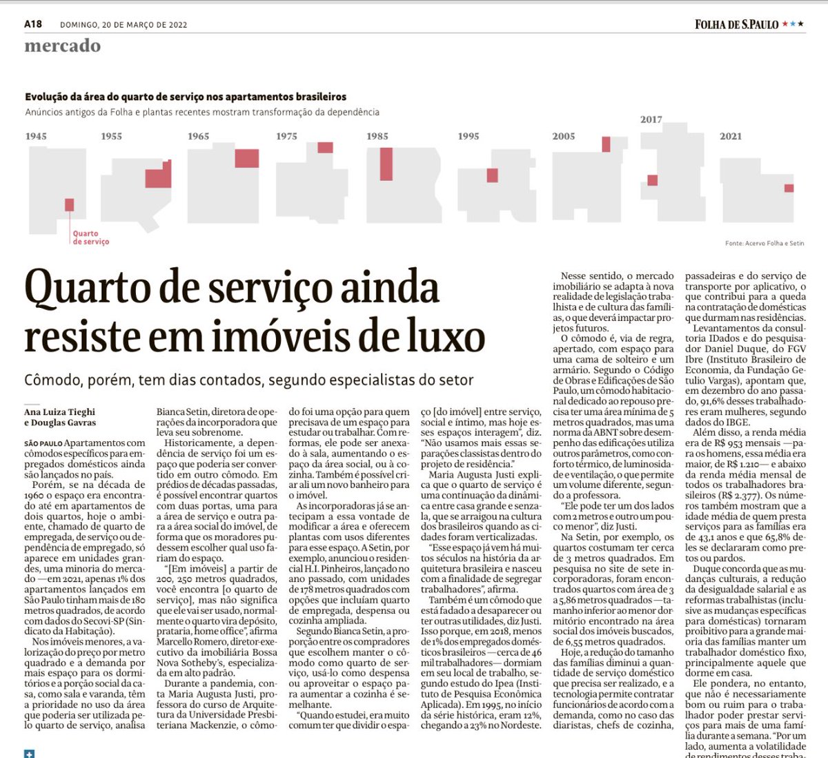 BrazilBrian's tweet photo. Portrait of a changing Brazil: Most new apartments don’t have a built-in servant’s quarters. Today fewer than 1% of domestic workers sleep in their workplace — in 1995 it was 12% nationally, and 23% in the Northeast. Vais ⁦@folha⁩ https://t.co/hG81RVe2Df