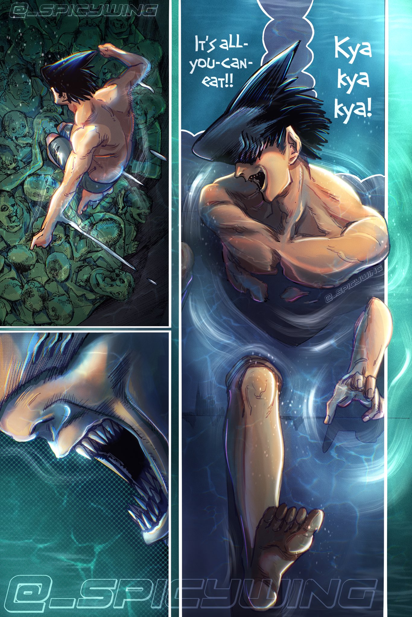 Ju' 🇲🇾 | More Active on Instagram ! on X: RT @_spicywing: Shark fiend  Beam!! [ chainsaw man ch 34 ] manga coloring #chainsawman #csm #チェンソーマン  t.coXY7uTkvUTw  X