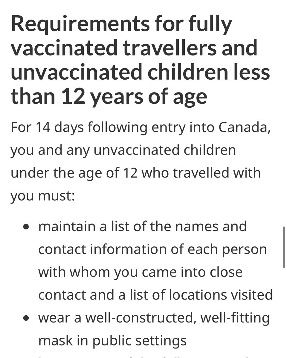 kristatee's tweet photo. 🇨🇦: for those returning home from international travel, you must wear a mask when in public for the 14 days after you return. Even if you’re fully vaccinated. This is a federal requirement, even in provinces where mask mandates were lifted.

Source: https://t.co/efTJOS8mGN https://t.co/JP0CSFyjRl