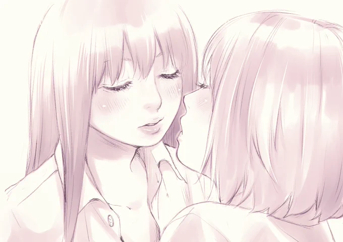 「百合世界」から12。キス顔。
#創作百合 