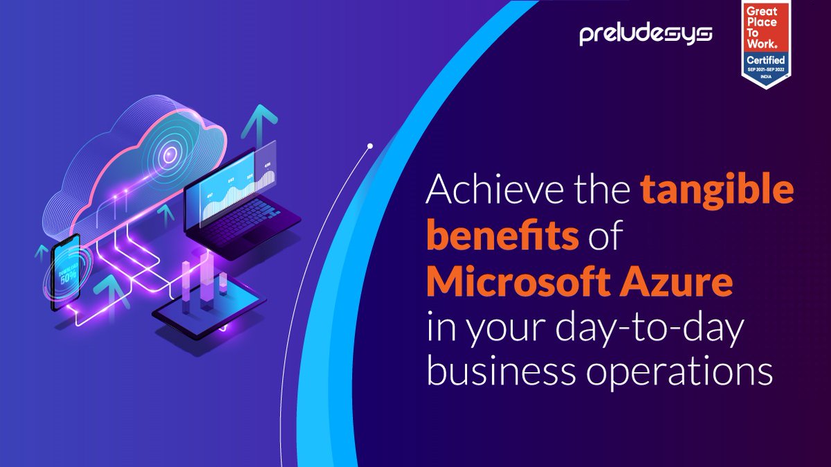 PreludeSys's tweet photo. Are you aware that Microsoft Azure provides over 200 #Cloud services and products to help businesses overcome challenges?
If you haven't tried #microsoftazure yet, now would be an excellent time to do so: https://t.co/DvQ8W1yLqN
#azure #preludesys #greatplacetoworkcertified https://t.co/3DAY3KQEZk