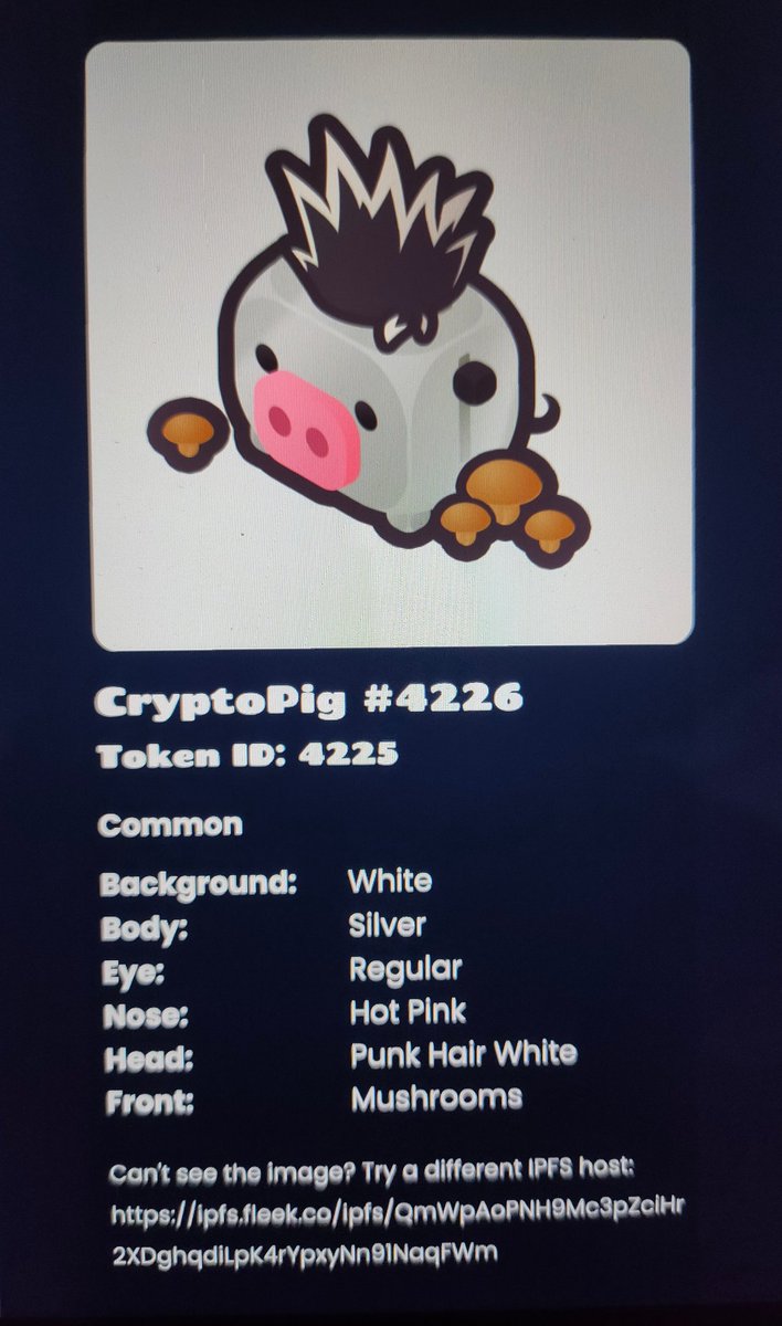 touchey_phoenix's tweet photo. Adopted a #cryptopig #nft on #HarmonyONE .
Seems cool like me ๐๐ https://t.co/8dsM7UMqMm