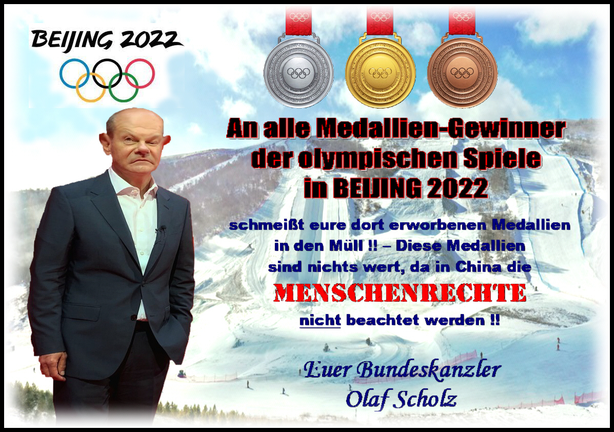 Ein guter Ratschlag von Kanzler Olaf Scholz zu den olympischen Winterspielen 2022