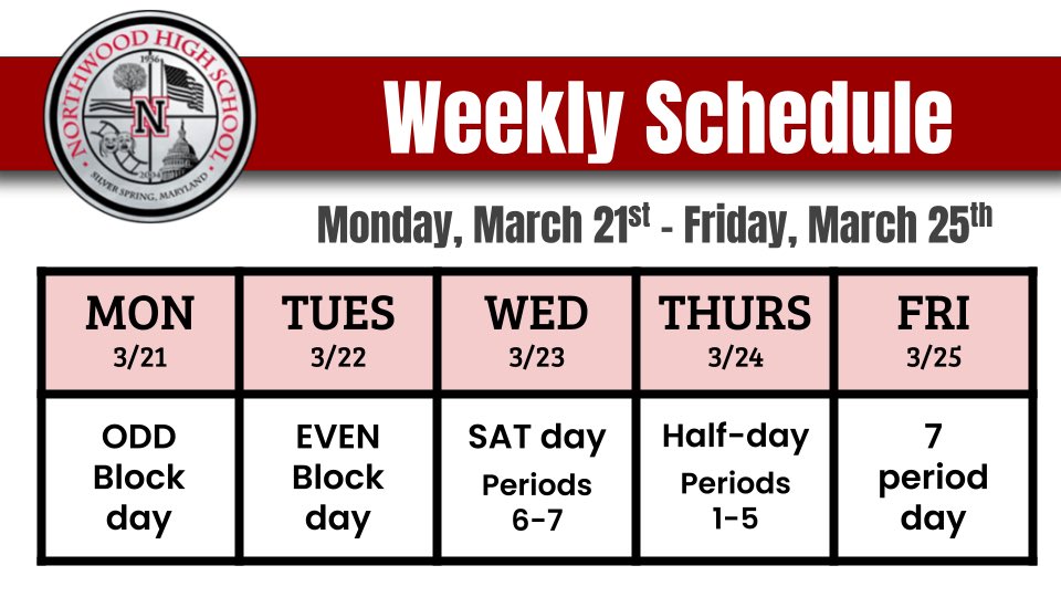 WNHS (@wnhsmd) on Twitter photo Gladiators check out the schedule for this week:
<a href="/NorthwoodPrin/">Northwood Leadership Team</a> <a href="/GladiatorPTSA/">GladiatorPTSA</a>
<a href="/eyes4tech/">Iris N. Schwarz</a> Gladiators check out the schedule for this week:
<a href="/NorthwoodPrin/">Northwood Leadership Team</a> <a href="/GladiatorPTSA/">GladiatorPTSA</a>
<a href="/eyes4tech/">Iris N. Schwarz</a>