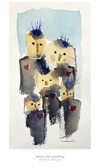 たまには具象画から離れます^ ^下書き無しの一発勝負。透明水彩でね^ ^#Watercolor #スケッチ #水彩画 #淡彩略画 #生徒募集 #透明水彩 #京都水彩画塾  #水彩画ワークショップ  #水彩画教室  #京都の絵画教室  #水彩画のある暮らし 