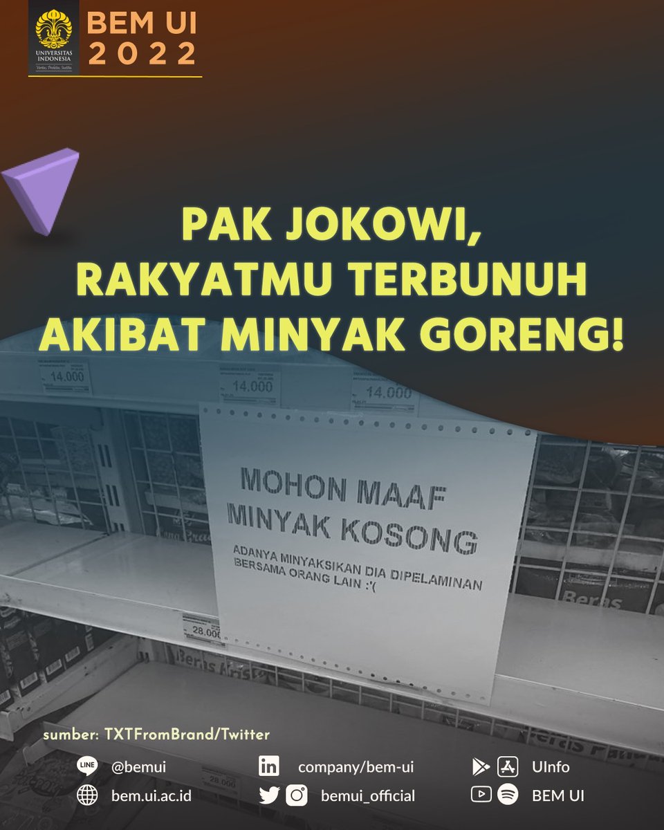 PAK JOKOWI, RAKYATMU TERBUNUH AKIBAT MINYAK GORENG!