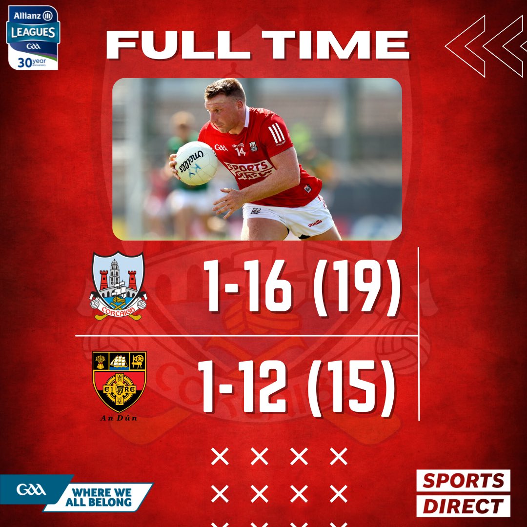 Cork GAA on Twitter "Allianz Football League Division 2 Round 6 Full
