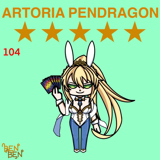 #077 アルトリア  水着ラッキー7にはお気に入りを#FGO #べんべん一日一絵 