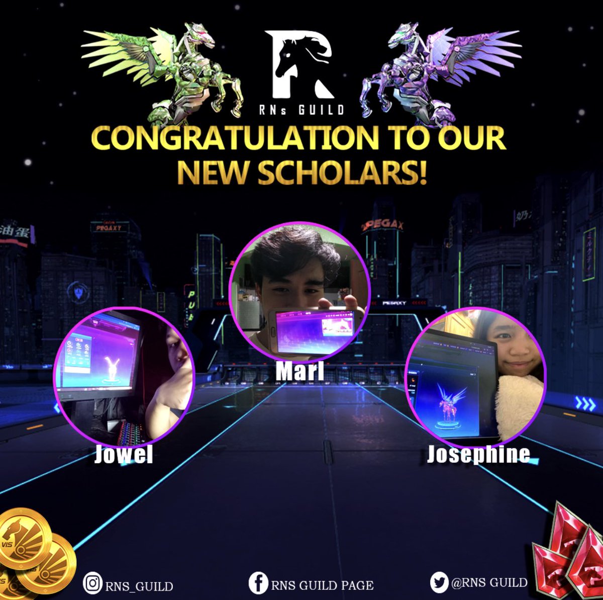 RNsGuild's tweet photo. Congratulations to our new scholars! We never stop breeding and we never stop looking. @PegaxyOfficial @RealCoreyWilton #PegaxyScholarships #PegaxyCommunity #pegaxy #pegaxyrental #Play2Earn https://t.co/Kh9eUwfT96